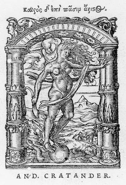 Marca de impresor de Andreas Cratander, dibujada por Hans Holbein el Joven en 1522